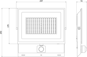Mexen Luxpro+ LED-valonheitin liikkeentunnistimella, 100W, Neutraali - 4000K, 11000 lm, musta - L236-100-40-70