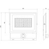 Mexen Luxpro+ LED floodlight with motion sensor, 100W, Cool - 6500K, 11000 lm, white - L236-100-65-20