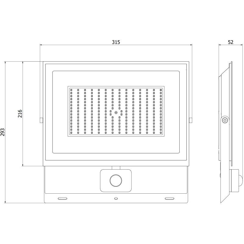Mexen Luxpro+ LED-projektor liikumisanduriga, 150W, Neutraalne - 4000K, 16500 lm, must - L236-150-40-70
