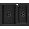 Mexen Carlos lavello in granito 1,5 vasca 582 x 475 mm, nero, sifone nero - 6518581500-77-B
