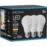 Mexen Nova 3x LED-lamppu E27, A60, 6W, Lämmin - 3000K, 630 lm - L100-E27-0630-01x03