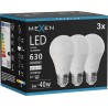 Mexen Nova 3x LED-lampa E27, A60, 6W, Neutral - 4000K, 630 lm - L100-E27-0640-01x03