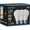 Mexen Nova 3x LED-lampa E27, A60, 8W, Varm - 3000K, 840 lm - L100-E27-0830-01x03