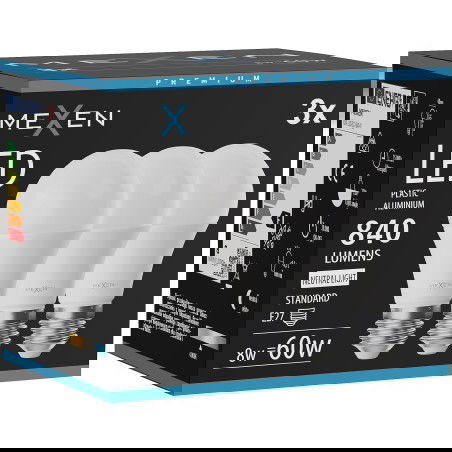 Mexen Nova 3x LED Luucht E27, A60, 8W, Neutral - 4000K, 840 lm - L100-E27-0840-01x03