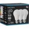 Mexen Nova 3x Ampoule LED E27, A60, 8W, Neutre - 4000K, 840 lm - L100-E27-0840-01x03