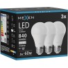 Mexen Nova 3x LED-lampa E27, A60, 8W, Neutral - 4000K, 840 lm - L100-E27-0840-01x03
