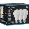 Mexen Nova 3x LED-lampa E27, A60, 8W, Kall - 6500K, 840 lm - L100-E27-0865-01x03