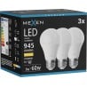 Mexen Nova 3x LED-pirn E27, A60, 9W, Soe - 3000K, 945 lm - L100-E27-0930-01x03