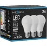 Mexen Nova 3x LED-lamp E27, A60, 9W, Neutraalne - 4000K, 945 lm - L100-E27-0940-01x03