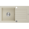 Mexen Pablo Granitspüle 1-Becken mit Abtropffläche 752 x 436 mm, beige, Siphon Chrom - 6510751010-69