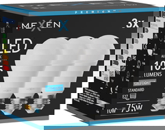 Mexen Nova 3x LED-lamppu E27, A60, 10W, Kylmä - 6500K, 1055 lm - L100-E27-1065-01x03
