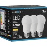 Mexen Nova 3x LED-lampa E27, A60, 12W, Varm - 3000K, 1260 lm - L100-E27-1230-01x03