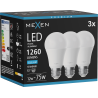 Mexen Nova 3x LED-glödlampa E27, A60, 12W, Kall - 6500K, 1260 lm - L100-E27-1265-01x03