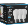 Mexen Nova 3x żarówka LED E27, A60, 12W, Zimna - 6500K, 1260 lm - L100-E27-1265-01x03