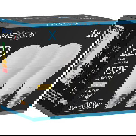 Mexen Nova 3x LED žarnica E27, A60, 15W, Topla - 3000K, 1575 lm - L100-E27-1530-01x03