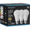 Mexen Nova 3x Bombilla LED E27, A60, 15W, Cálida - 3000K, 1575 lm - L100-E27-1530-01x03