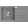 Mexen Pablo granitizlietne izlietne ar 1 nodalījumu un noteci 752 x 436 mm, pelēka, hromēts sifons - 6510751010-71