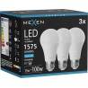 Mexen Nova 3x Bombilla LED E27, A60, 15W, Fría - 6500K, 1575 lm - L100-E27-1565-01x03