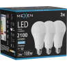 Mexen Nova 3x LED-lampa E27, A70, 20W, Kall - 6500K, 2100 lm - L100-E27-2065-01x03