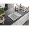 Mexen Enzo évier en granit à 1 bac avec égouttoir 576 x 465 mm, blanc, siphon chromé - 6506571005-20