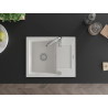 Mexen Enzo évier en granit 1 bac avec égouttoir 576 x 465 mm, blanc, siphon chromé - 6506571005-20