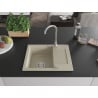 Mexen Enzo Granit-Spüle 1-beckig mit Abtropffläche 576 x 465 mm, beige, Siphon verchromt - 6506571005-69