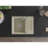 Mexen Enzo fregadero de granito de 1 seno con escurridor 576 x 465 mm, beige, sifón cromado - 6506571005-69