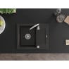 Mexen Enzo Granitspüle ein Becken mit Abtropffläche 576 x 465 mm, schwarz/gold-metallic, Siphon Chrom - 6506571005-75