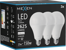 Mexen Nova 3x LED pirn E27, A95, 25W, Neutraalne - 4000K, 2625 lm - L100-E27-2540-01x03