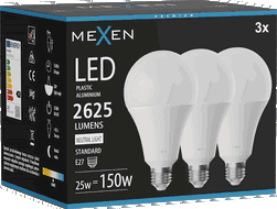 Mexen Nova 3x żarówka LED E27, A95, 25W, Neutralna - 4000K, 2625 lm - L100-E27-2540-01x03
