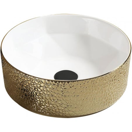 Mexen Clarisa Aufsatzwaschbecken 41 x 41 cm, weiß/gold - 22074153