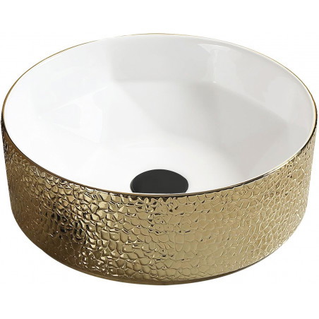 Mexen Clarisa opbouw waskom 41 x 41 cm, wit/goud - 22074153