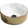 Mexen Clarisa lavabo posé sur le comptoir 41 x 41 cm, blanc/doré - 22074153