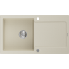 Mexen Leo fregadero de granito de 1 cubeta con escurridor 900 x 500 mm, beige, sifón cromado - 6501901010-69