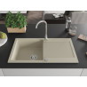 Mexen Leo lavello in granito a 1 vasca con sgocciolatoio 900 x 500 mm, beige, sifone cromato - 6501901010-69