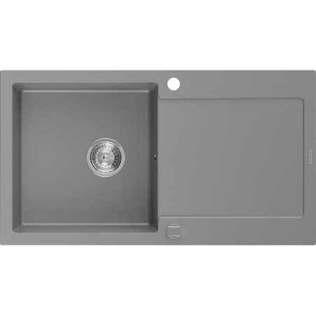 Mexen Leo granitdiskho med 1 kammare och avrinningsyta 900 x 500 mm, grå, kromsifon - 6501901010-71