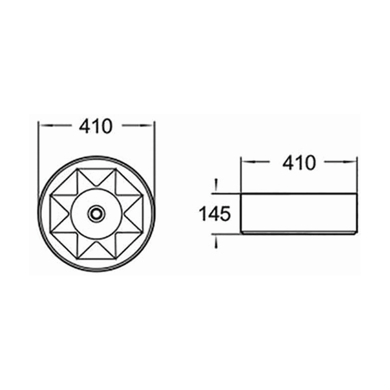 Mexen Clarisa uz virsmas uzstādāms izlietne 41 x 41 cm, balts/zelts - 22074153
