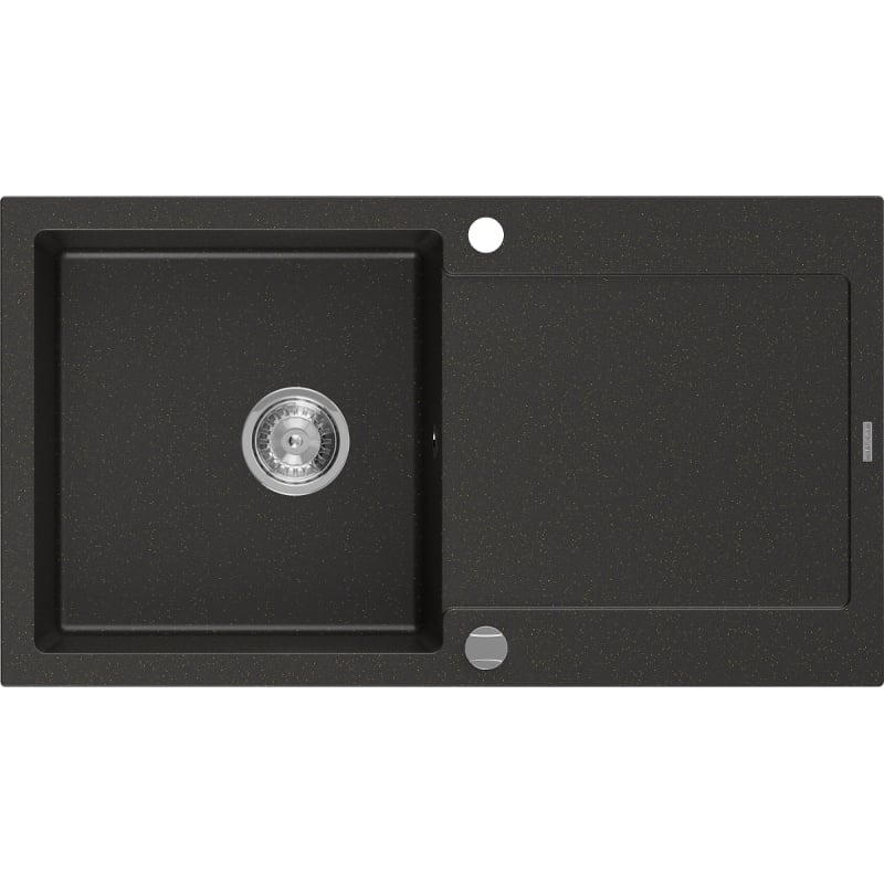 Mexen Leo graniitvalamu ühekambriline nõrgumisalusega 900 x 500 mm, must/kuldne metallik, kroom sifoon - 6501901010-75