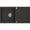 Mexen Leo granit gootsteen 1-kompartiment met druiprek 900 x 500 mm, zwart/gouden metallic, sifon chroom - 6501901010-75