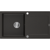 Mexen Leo Granitspüle 1-becken mit Abtropffläche 900 x 500 mm, Schwarz/Gold metallic, Syphon Chrom - 6501901010-75