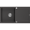 Mexen Leo granitā izlietne ar vienu nodalījumu un notecētāju 900 x 500 mm, melna ar plankumiem, hroma sifons - 6501901010-76
