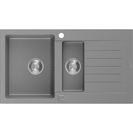 Mexen Matias νεροχύτης γρανίτης 1,5 θαλάμων με αποστράγγιση 900 x 505 mm, γκρι,