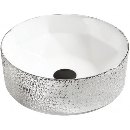 Mexen Clarisa Aufsatzwaschbecken 41 x 41 cm, weiß/silber - 22074154