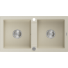 Mexen Mario granitni sudoper s 2 komore 820 x 436 mm, bež, kromirani sifon - 6504822000-69