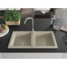 Mexen Mario granitni sudoper s 2 komore 820 x 436 mm, bež, kromirani sifon - 6504822000-69
