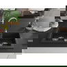 Mexen Mario granieten gootsteen 2-vaks 820 x 436 mm, zwart/zilveren metallic, sifon chroom - 6504822000-73