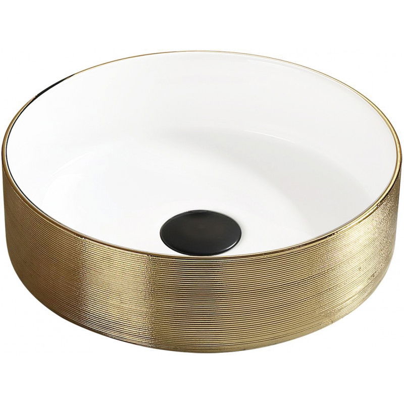 Mexen Clarisa countertop washbasin 36 x 36 cm, white/gold - 22073655