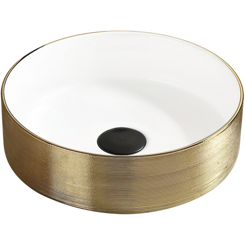 Mexen Clarisa opbouw waskom 36 x 36 cm, wit/goud - 22073655