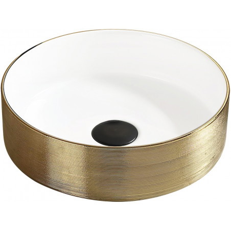 Mexen Clarisa opbouw waskom 36 x 36 cm, wit/goud - 22073655