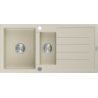 Mexen Andres lavello in granito 1,5 vasche con scolapiatti 1000 x 500 mm, beige, sifone cromato - 6515101510-69